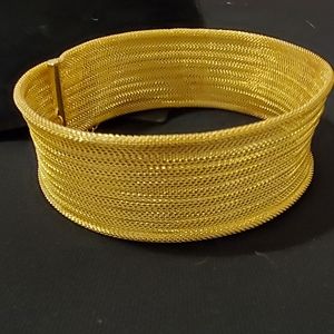 Rare Gold Wide Mesh Egyptian Barbie Collar Choker Necklace
